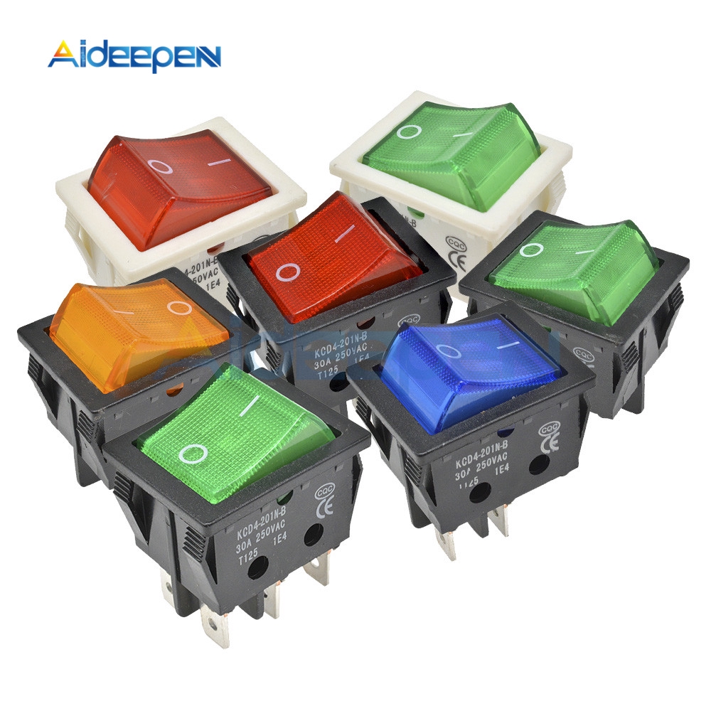 KCD4 High Current Rocker Switch Power Switch 2 position ON-OFF 4 Pins 6 Pins Electrical Equipment With Light Switch 30A 250V | BigBuy360 - bigbuy360.vn