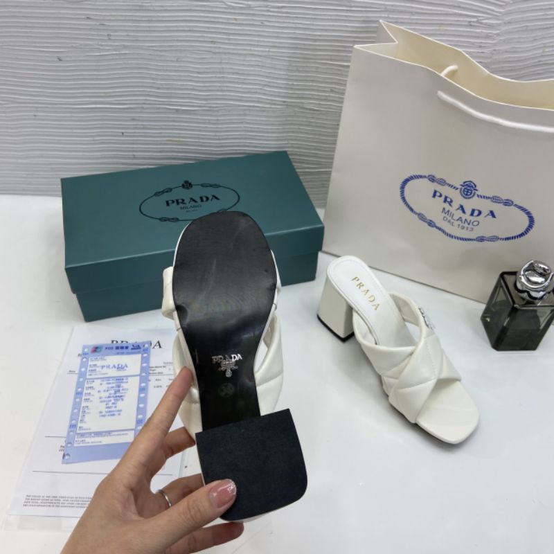 X(VIDEO) Guốc 7p Prada Quai Chéo Trần Da Mềm Êm Fullbox Bill Túi Cao Cấp