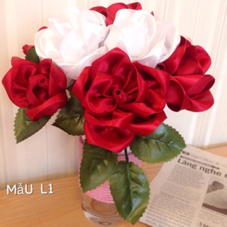 Lẵng hoa ruy băng handmade