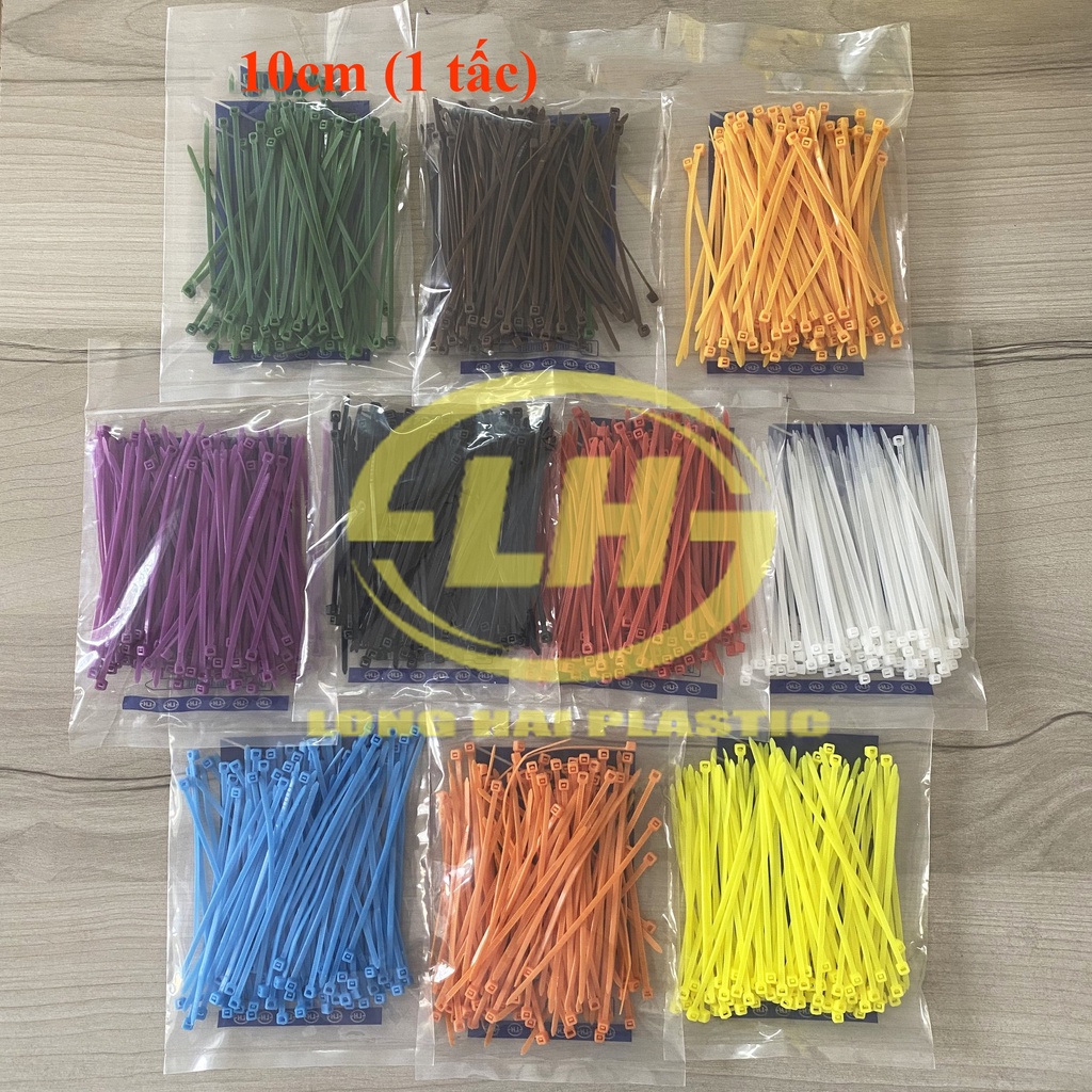 Dây rút nhựa màu 1 tấc  cột chân gà chân chim 100 sợi/bịch