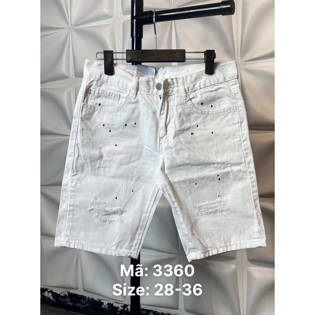 [mã 3360] Quần đùi jean nam vảy sơn lấm chấm [tnhung]