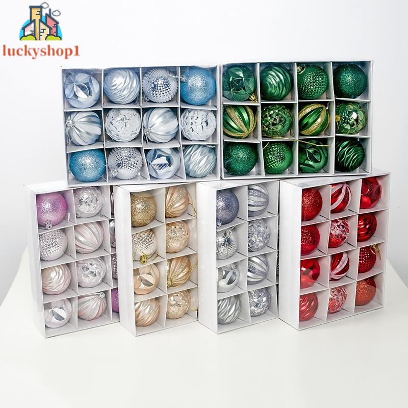 Set 12 Quả Châu Nhựa PVC 60mm Trang Trí Giáng Sinh