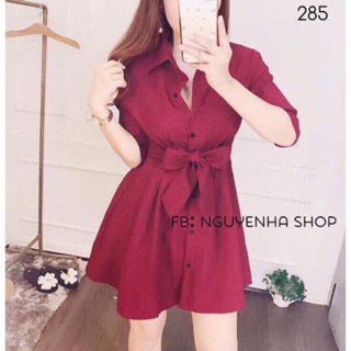 Áo Đầm somi thắt nơ