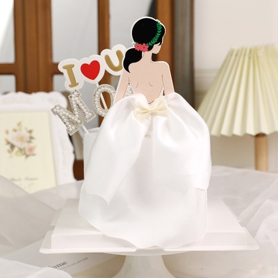 Set 5 Phụ Kiện Trang Trí Bánh Kem Hình Chiếc Nơ Lưng Dễ Thương