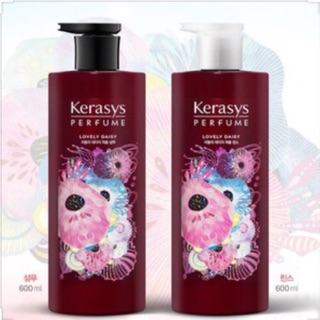 Dầu gội, Dầu xả nước hoa hương cúc rừng và xạ hương Kerasys Lovely Daisy Hàn Quốc 600ml