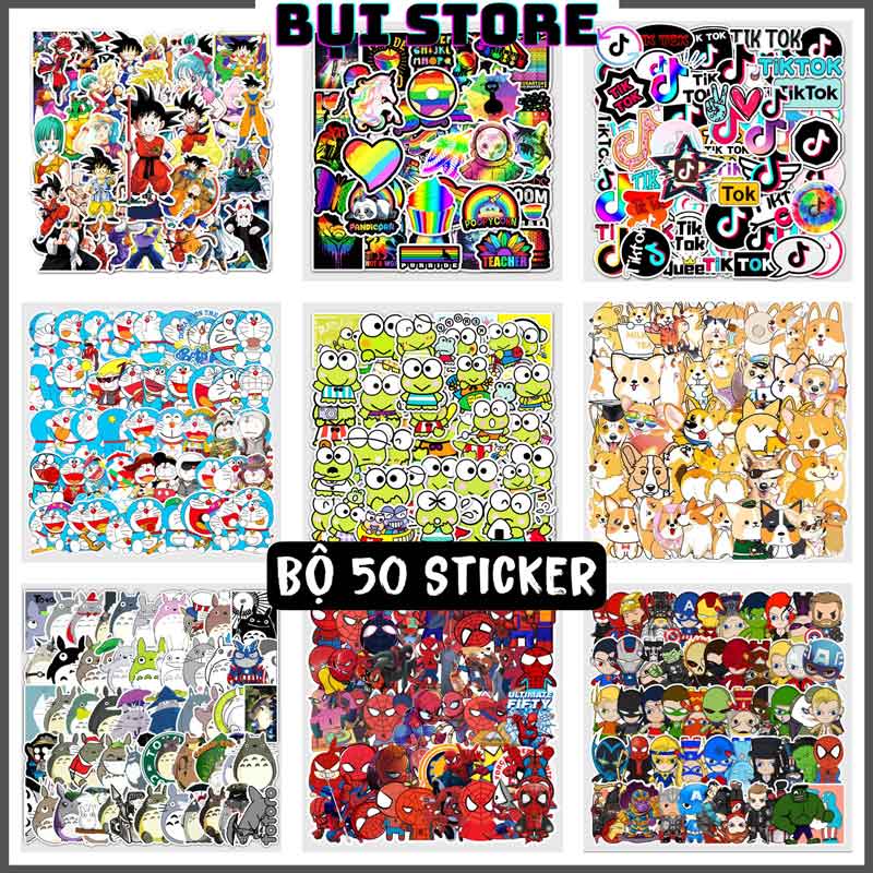 Set Sticker Cute Siêu Đáng yêu Dán Laptop , Nón Bảo Hiểm , Vali , ĐIện THoại Máy Tính , Xe Máy Chống Thấm Nước Bụi Store