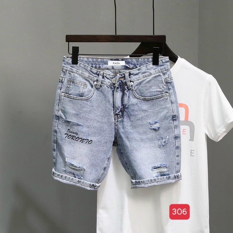Quần jean nam ngắn rách chất bò cao cấp | BigBuy360 - bigbuy360.vn