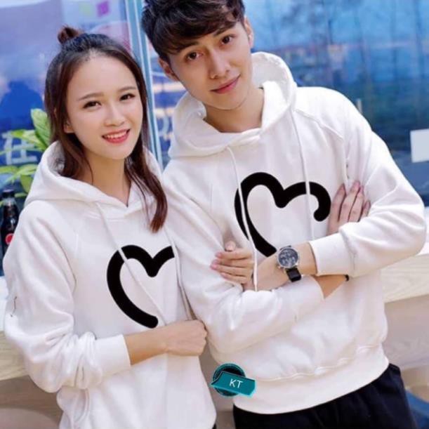 Áo đôi hôdie tim KHU654