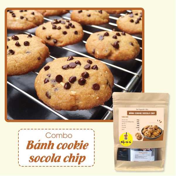 Set Làm Bánh Cookie Socola Chip ( Set 20 -22 Chiếc) Tặng Kèm Công Thức