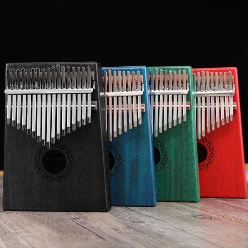 Đàn kalimba 17 phím giá rẻ hoa văn Hy Lạp 2 màu sắc Mahogany và Xanh của biển cả GT-788