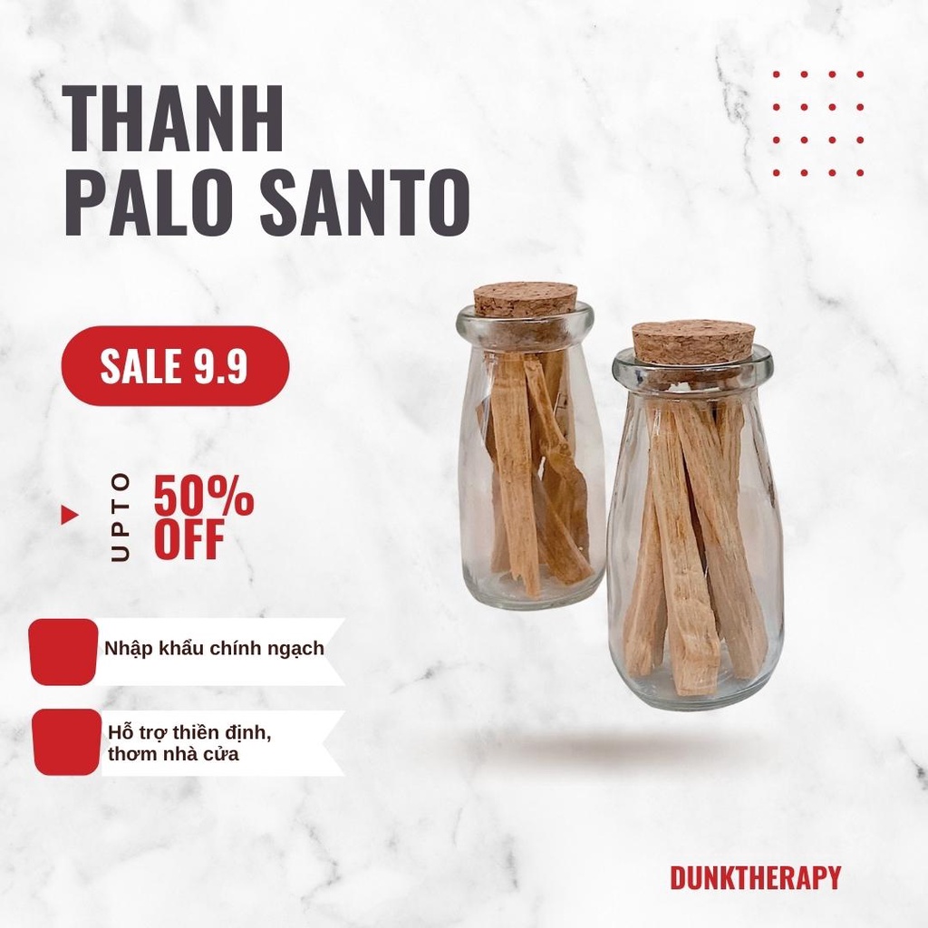 Gỗ Trắc Xanh (Palo Santo) Dunk Concept đốt thơm nhà cửa, thanh tẩy nhập khẩu Nam Mỹ chính ngạch