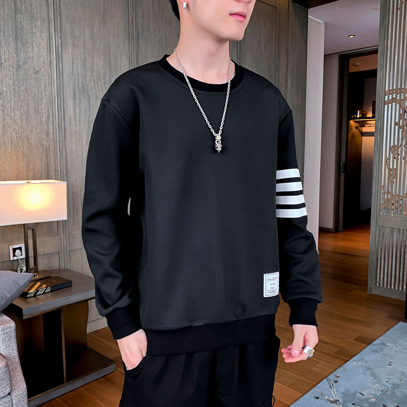 Áo nam cổ tròn tay dài họa tiết sọc size M - 4XL thời trang