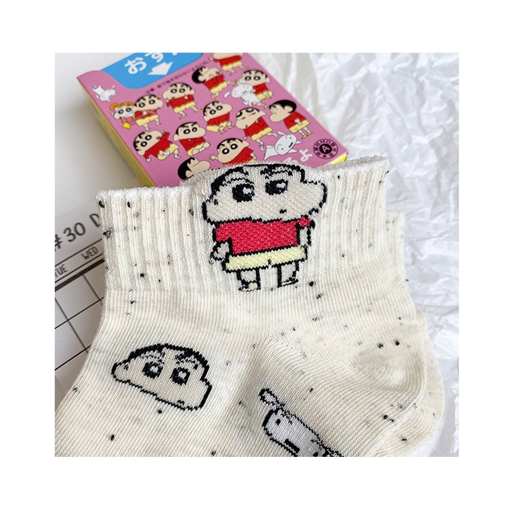 Vớ Cổ Thấp In Họa Tiết Hoạt Hình Shin-Chan Phong Cách Nhật Bản Dễ Thương Thời Trang Mùa Hè Cho Nữ
