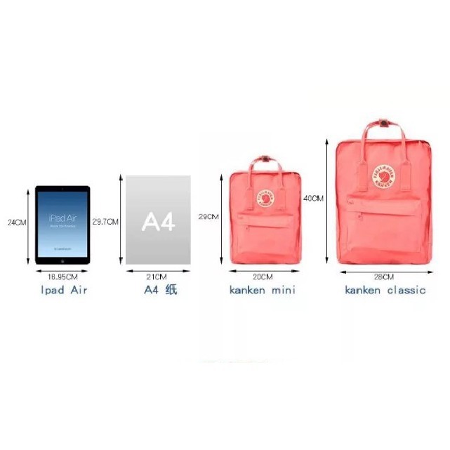 Balo  Kanken  2 Size  Mini Classic - Medium Classic