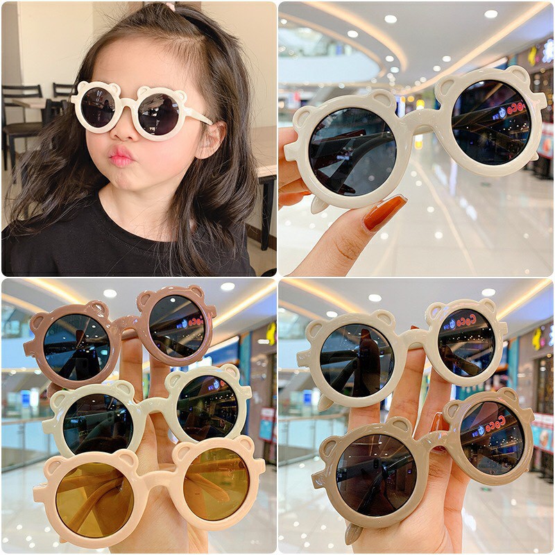 【Kids Sunglasses】Korean Thời Trang Hình Gấu Dễ Thương Trẻ Em Kính Mát-ms125