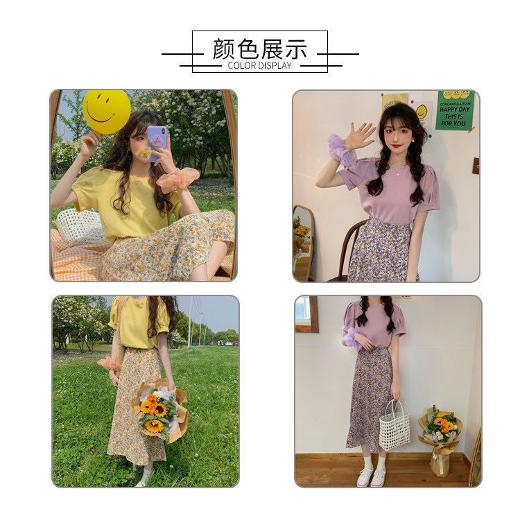 Set Áo Tay Phồng Và Quần Ống Rộng Thời Trang Dành Cho Nữ