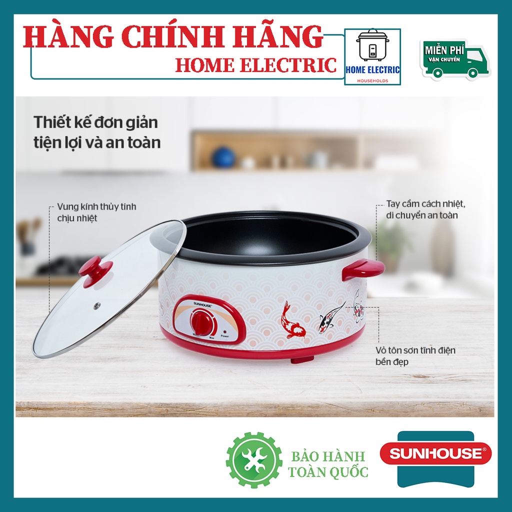 Lẩu điện SUNHOUSE SH525L CHÍNH HÃNG BẢO HÀNH TOÀN QUỐC 12 THÁNG