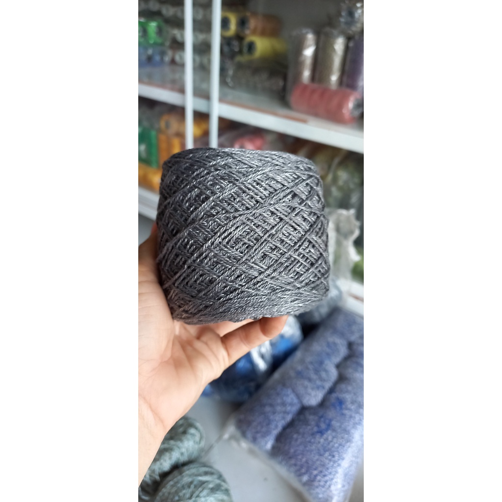 Sợi len xà cừ thái màu loang xám 250g