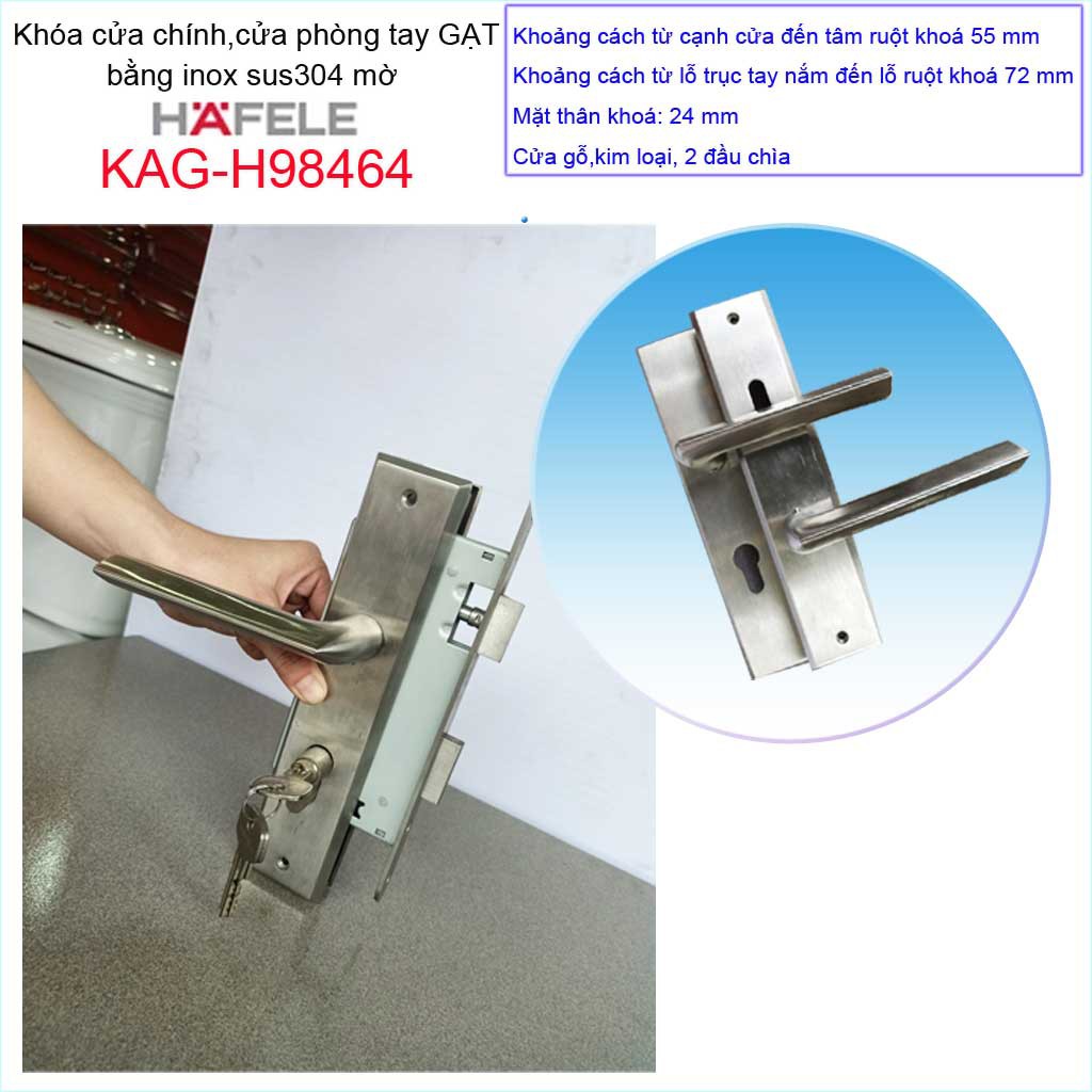 Khóa  cửa tay gạt Hafele, Khóa cửa chính, khóa cửa 4 cánh Hafele KAG-H98464