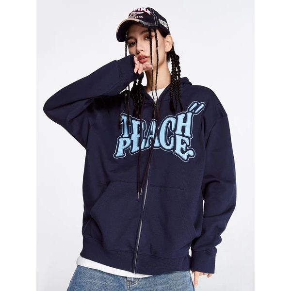 Áo Khoác Nỉ Hoodie Zip EAA Form Rộng Nam Nữ Unisex