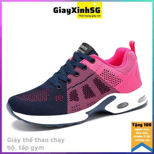 Giày chạy bộ, tập gym nữ, loại đẹp phong cách hàn quốc, tặng kèm vớ cotton co giãn cực sịn