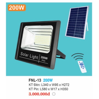 Đèn pha năng lượng mặt trời Vạn Năng Solar 60W 100W 200W