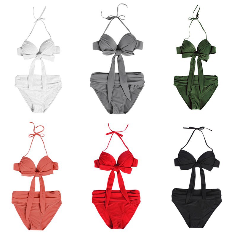 Set đồ tắm bikini hai mảnh cắt xẻ quyến rũ thời trang dành cho nữ