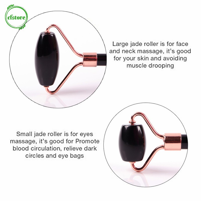 [Hàng mới về] Thanh lăn massage hai đầu từ đá ngọc bích pha lê làm đẹp chăm sóc sức khỏe