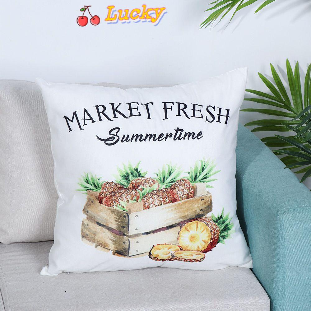 LUCKY Home Decor Summer Pillowcase Square 18x18 Inch Throw Pillow Covers Gift Coconut Truck Bicycle Pineapple