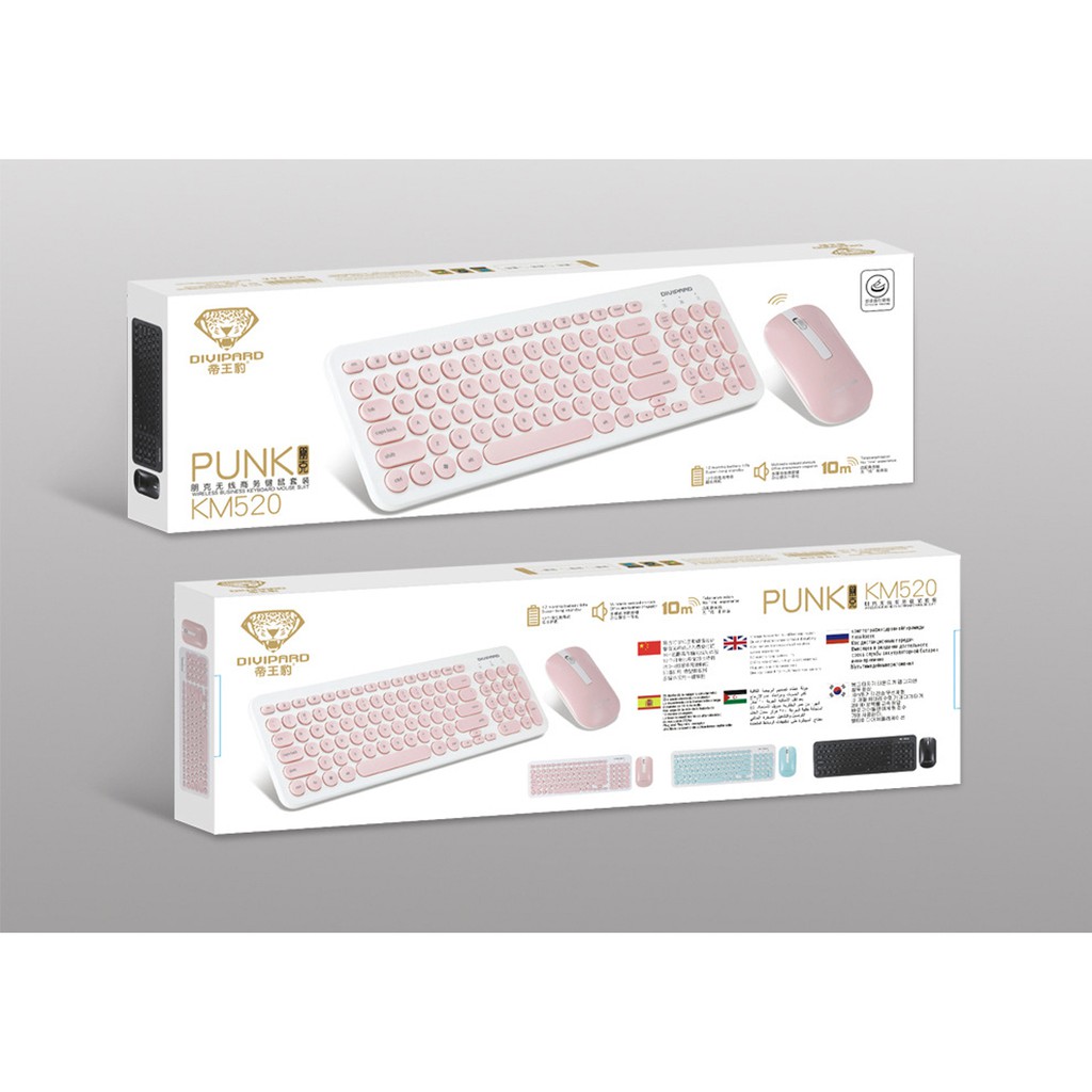 Bộ bàn phím và chuột không dây DIVIPARD phím tròn cao cấp | BigBuy360 - bigbuy360.vn