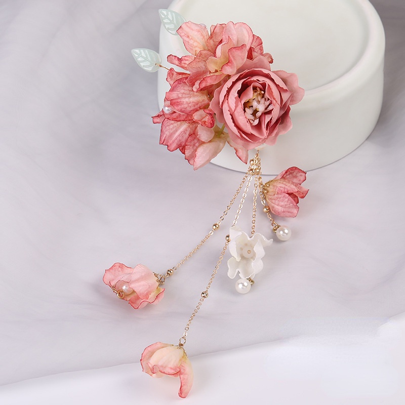 Trâm Cài Tóc Tua Rua Dài Vải Lụa Phong Cách Hán Phục Cổ Điển