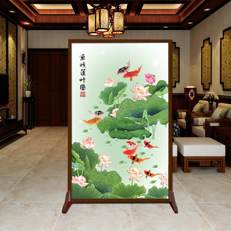 Phong cách Trung Quốc đơn giản màn ngăn hai mặt phòng khách lối vào ngủ khối trang trí nhà hiện đại tối bình th