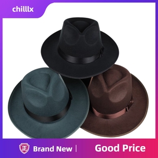 Mũ Fedora Vải Len Nỉ Vành Rộng Thời Trang Unisex 58-60cm