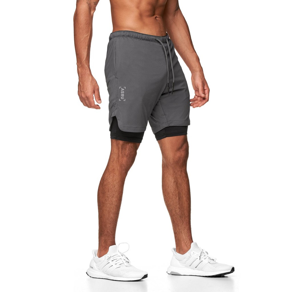 Quần Tập Gym 2 Lớp Quần Short Quần Đùi Thể Thao Nam ASRU - BiT Fitness Q.AS.2L | BigBuy360 - bigbuy360.vn