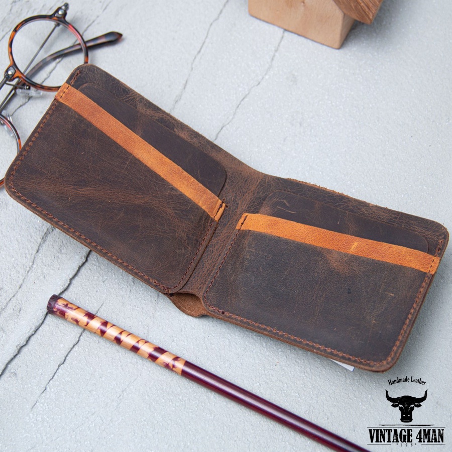 Ví Nam Handmade Cá Tính Dáng Ngang vintage leather V4