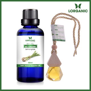 [FREE SHIP 50K] Combo tinh dầu sả chanh Lorganic (50ml) +tinh dầu sả chanh Lorganic treo xe hơi, tủ áo  (10ml)
