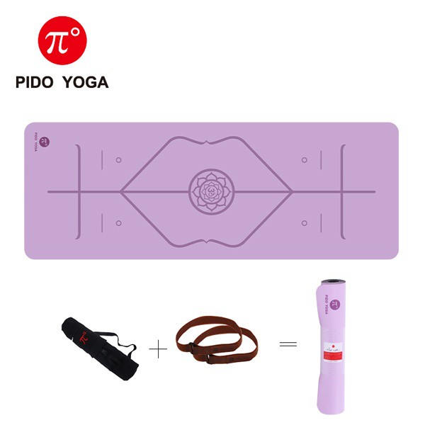 Thảm Yoga Pido 5mm PU Xịn Đài Loan Cao Cấp Tặng Túi ,Dây buộc có logo Pido Chính Hãng Bảo Hành 12 Tháng Tại DELI FITNESS