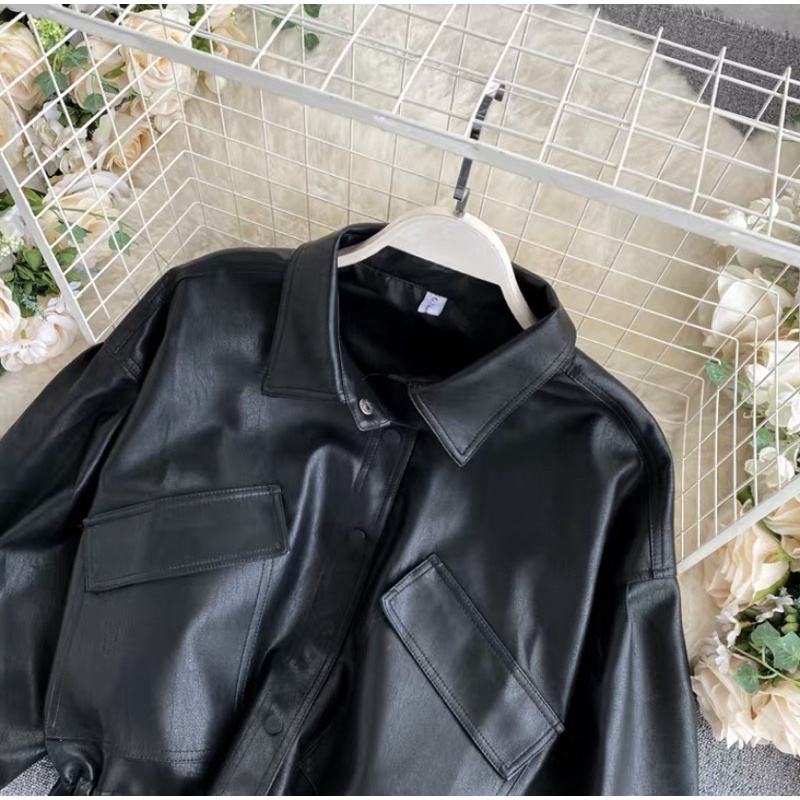 Áo Da Croptop Hàn Quốc Chất Đẹp