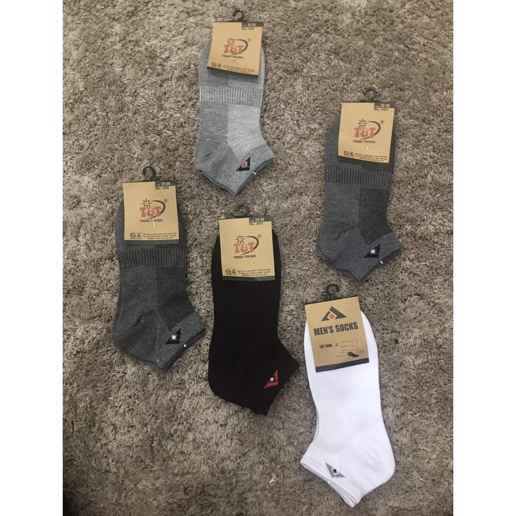 Combo 5 đôi và 10 vớ nam  cổ ngắn , thương hiệu T&amp;T  TRỊNH TRUNG , thun dày Cotton , ảnh thật , bảo đảm giao đúng mẫu