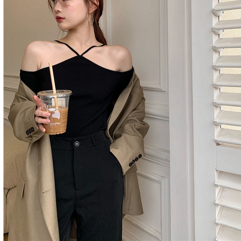 Áo sweater Dệt Kim Dài Tay Thiết Kế Hở Lưng Quyến Rũ Cho Nữ