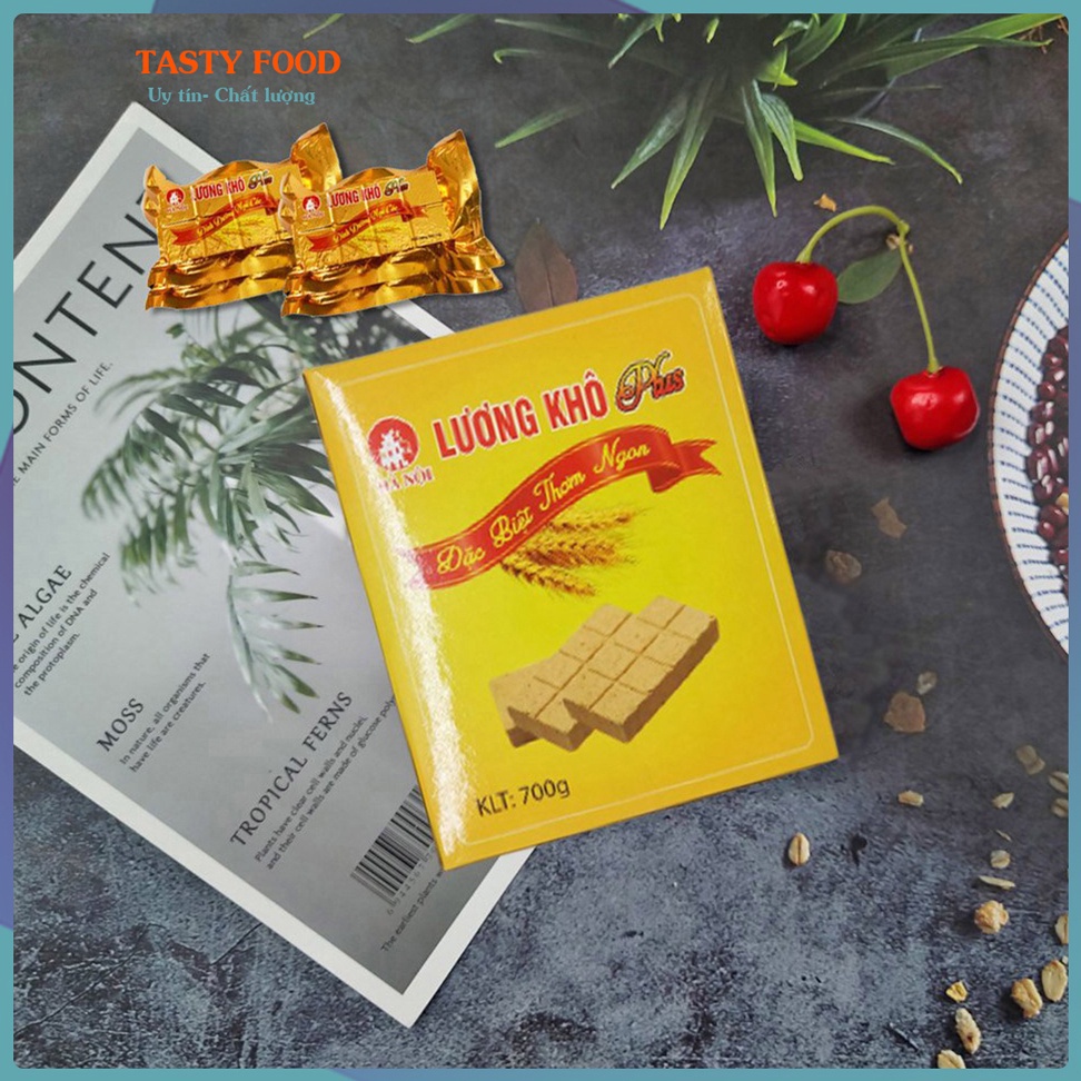 Lương khô Plus Hà Nội hộp 700g, lương khô hộp vàng cao cấp đồ ăn vặt Tasty Food