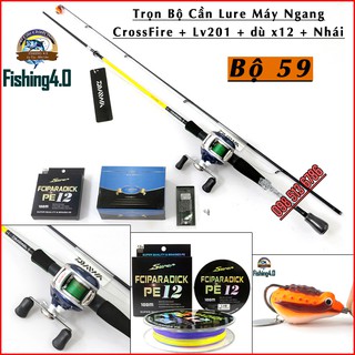 Bộ Cần Câu Lure Máy Ngang Daiwa Cross Fire Chính hãng + Máy ngang Yumoshi Lv 201 Kèm Phụ Kiện [ Bộ 59] [Fishing 4.0]