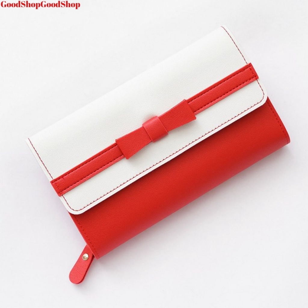 VÍ NỮ DÀI CẦM TAY NEW-0043 PHỐI HÌNH NƠ SANG TRỌNG, VỚI NHIỀU NGĂN TIỆN DỤNG, CHẤT LIỆU DA CAO CẤP, BỀN ĐẸP