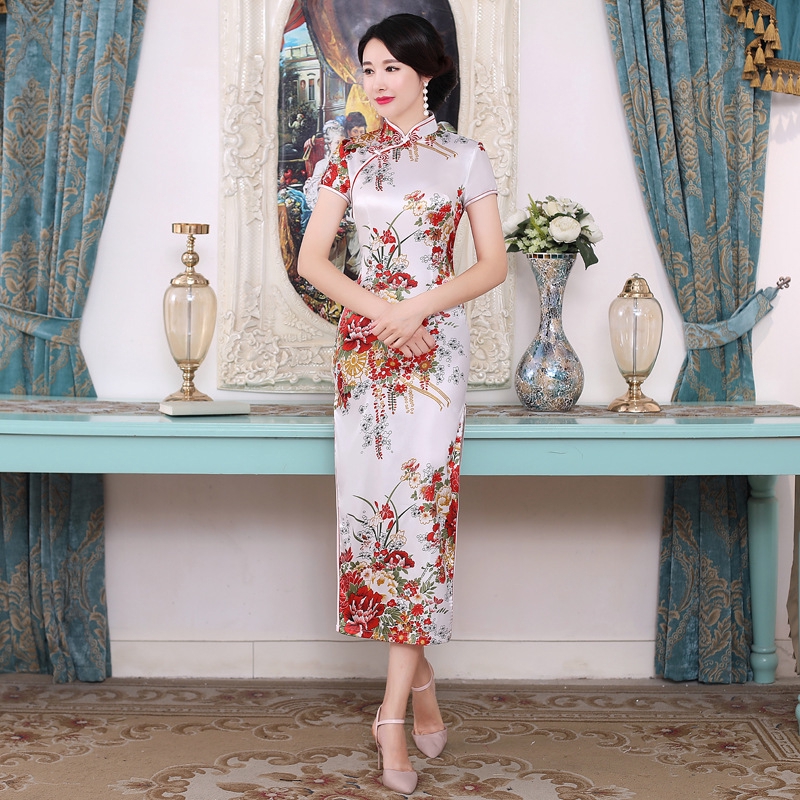Chinese National Cheongsam Women Long Dress Floral Vintage Plus Size Dresses | BigBuy360 - bigbuy360.vn