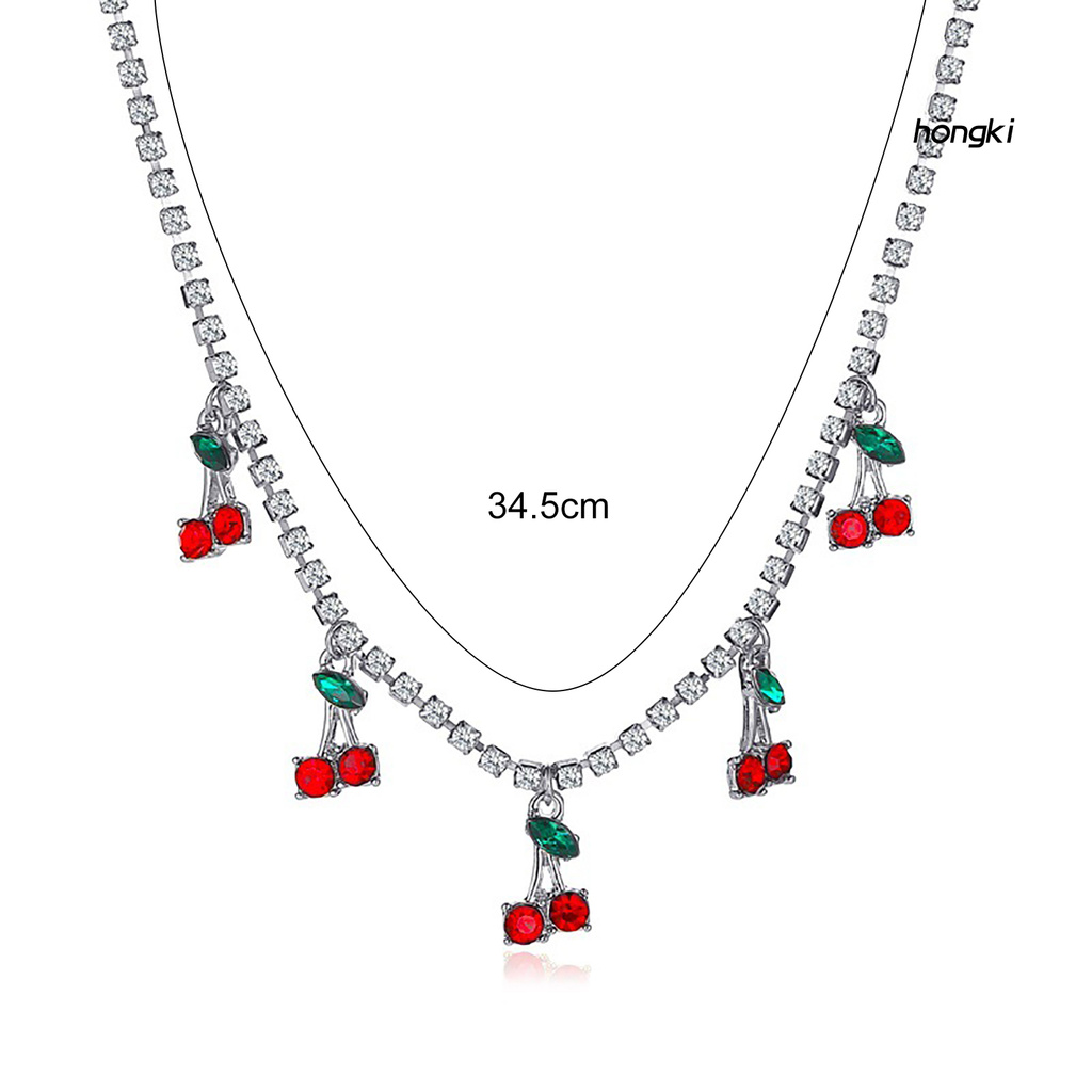 vòng cổ Hợp Kim Mặt Hình Quả Cherry Dễ Thương Cho Nữ