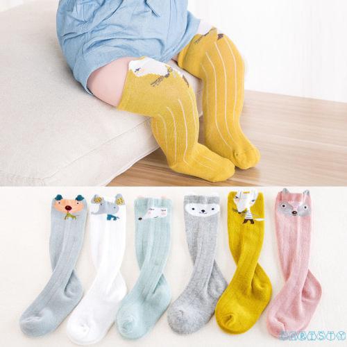 Vớ cotton dài đến gối họa tiết thú ngộ nghĩnh cho bé gái