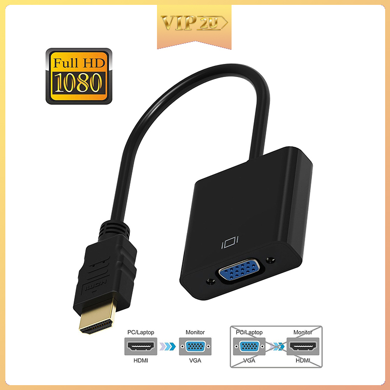 Cáp Chuyển Đổi Hdmi Sang Vga Hỗ Trợ Full Hd 1080p Vip2U