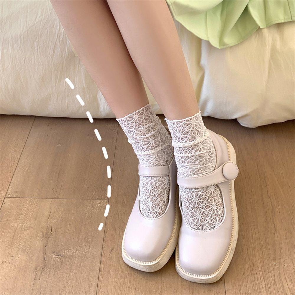 Vớ Vải Lụa Phối Ren Hoa Phong Cách Lolita Thời Trang Mùa Xuân Cho Nữ