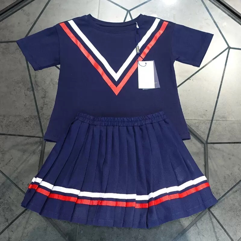 Sét áo váy bé gái PL 3-4 tuổi 🌈 Áo thun chân váy xếp li 0921