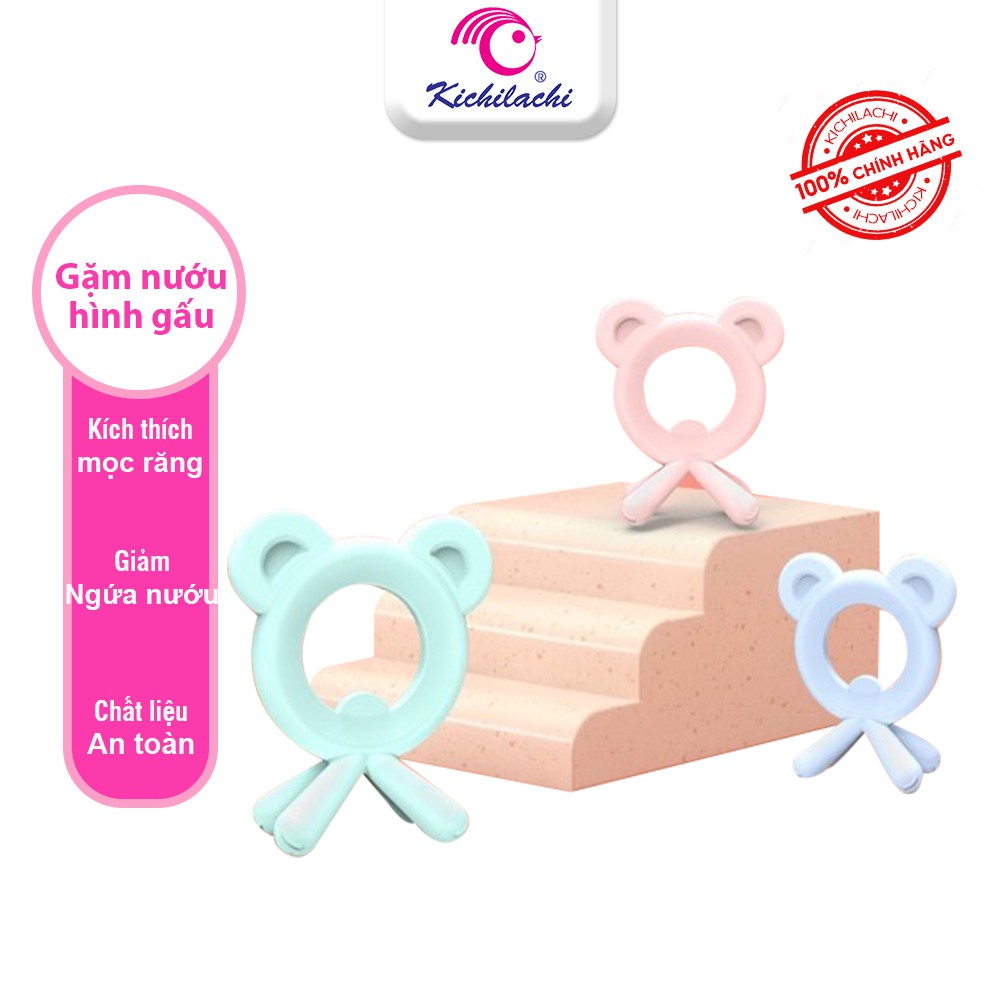 Gặm Nướu Cho Bé Silicon kichilachi Hình Gấu, Dành cho Bé Từ 1 Tháng Tuổi Trở Lên !